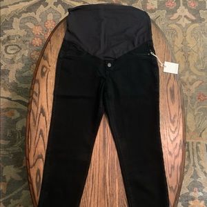 PinkBlush Black Fringe Cut Maternity Jeans